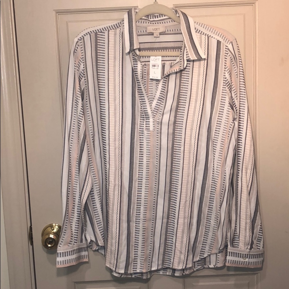 Loft Outlet Cotton Long Sleeve Blouse